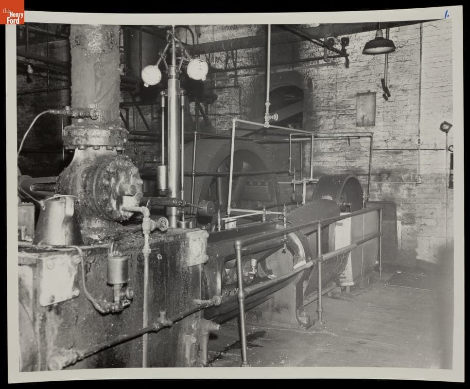 Steam Engine Housed in Engine Room, Ohio, circa 1912