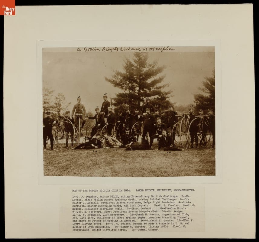 Boston Bicycle Club Members, Wellesley, Massachusetts, 1884