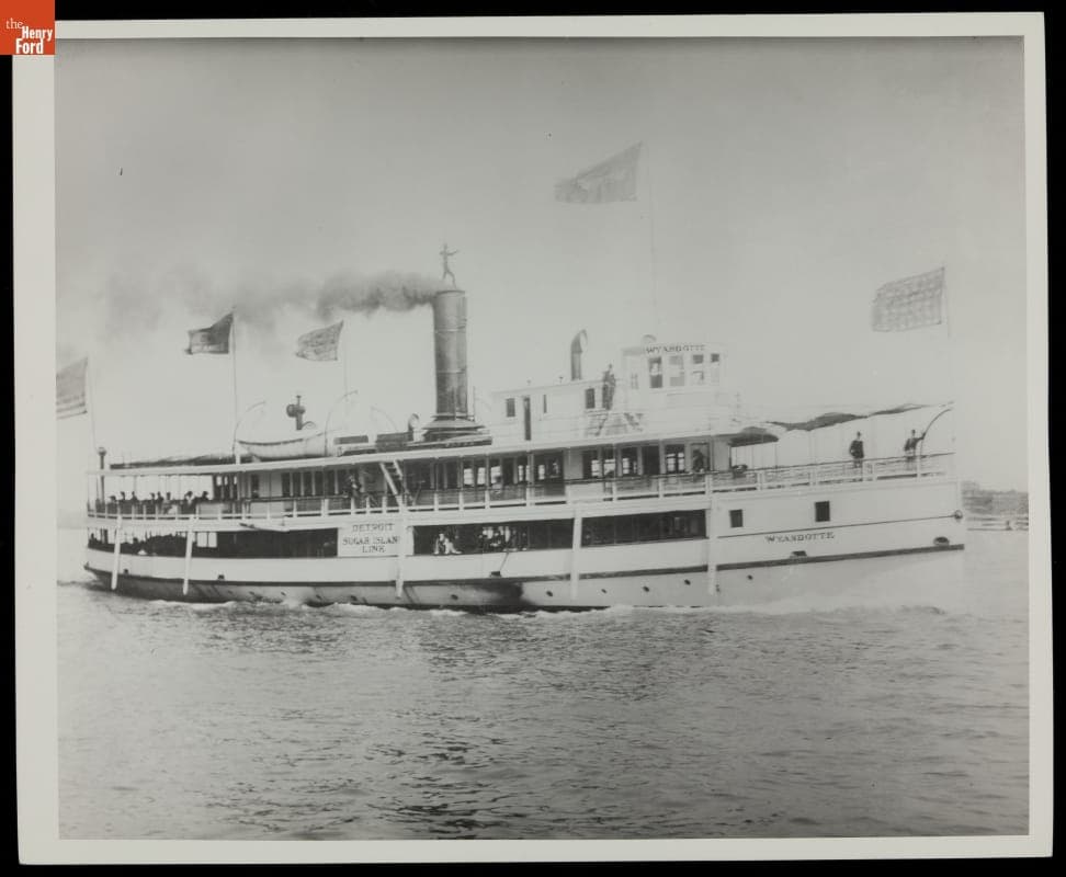 White Star Line Steamer "Wyandotte" on the Detroit River, circa 1920