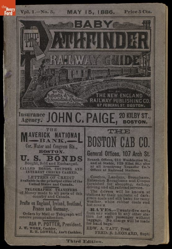 Baby Pathfinder and Railway Guide, New England, 1886