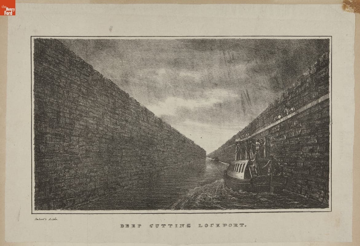 Lithograph, "Deep Cutting," Lockport, New York, 1825