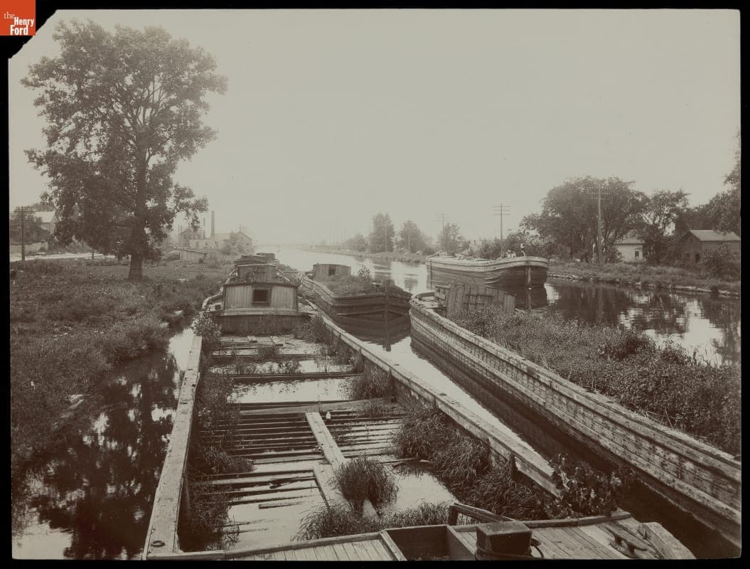 Old Canal Boats at Lockport, Illinois, 1900-1906