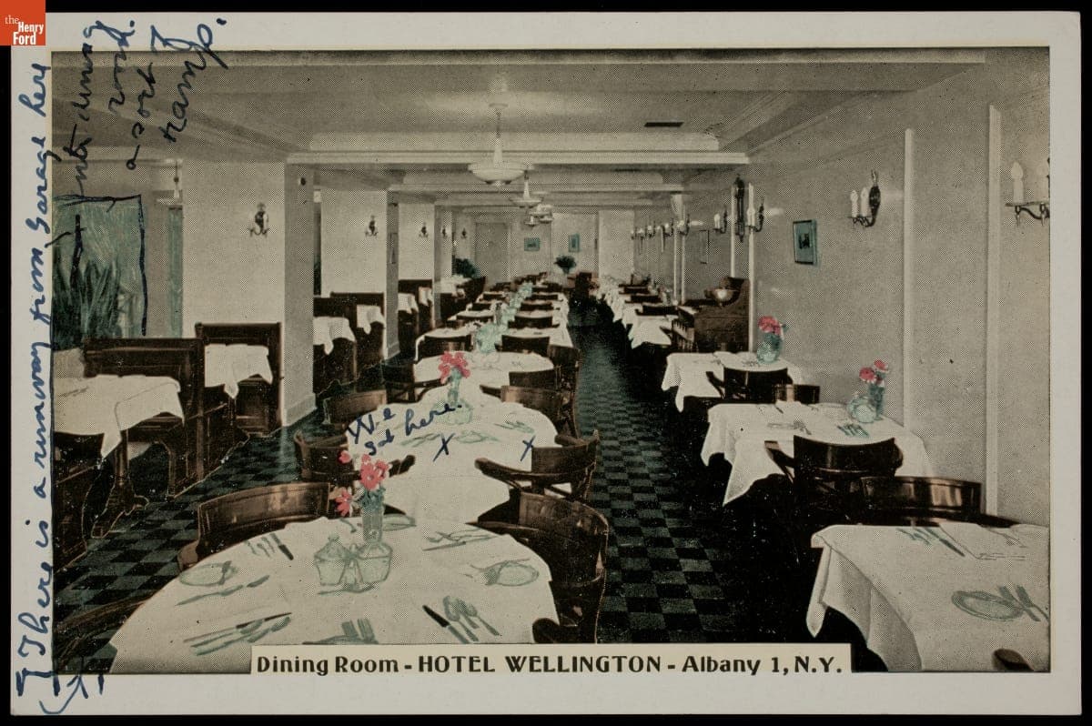 Hotel Wellington Restaurant, Albany, New York, 1949