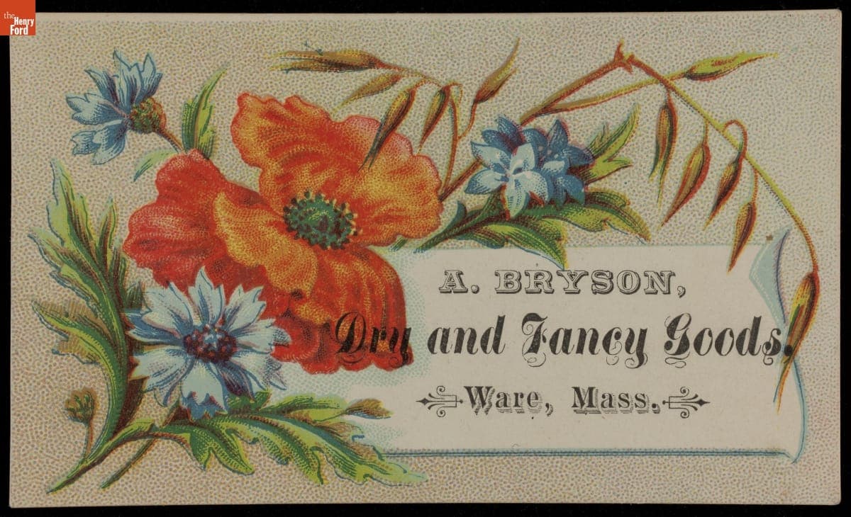 Trade Card for A. Bryson, "Dry and Fancy Goods," 1870-1900