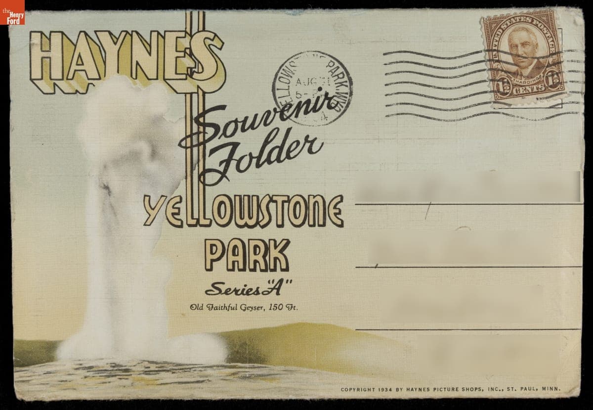 "Haynes Souvenir Folder of Yellowstone Park," 1934