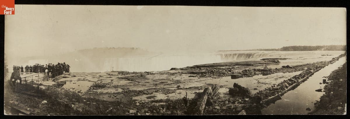 Composite Photograph of the American and Canadian Falls at Niagara, circa 1900