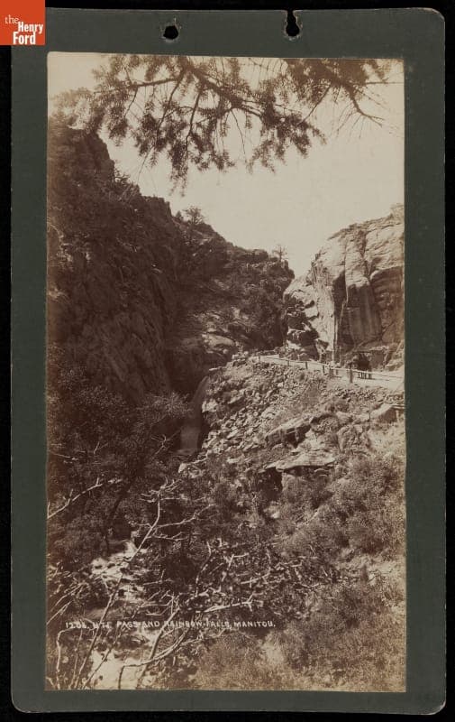 Ute Pass and Rainbow Falls, Manitou Springs, Colorado, circa 1880