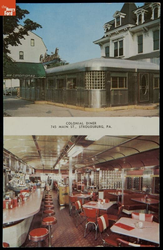 Postcard of Colonial Diner, Stroudsburg Pennsylvania, 1940