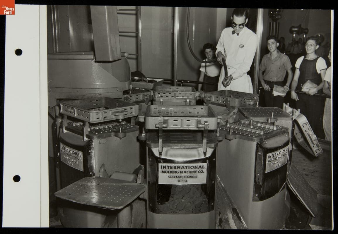 Close-up of Press at Foundry, Ford Exposition, New York World's Fair, 1939