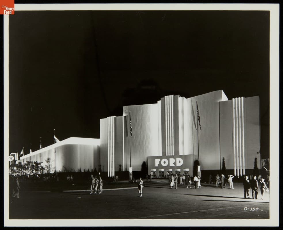 Ford Exhibit Building at Night, Texas Centennial Central Exposition, Dallas, Texas, 1936