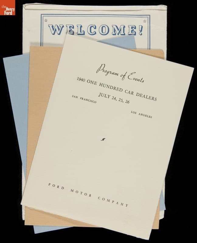 Information Packet, "Welcome to the 1940 One Hundred Car Dealers Meeting," Golden Gate International Exposition
