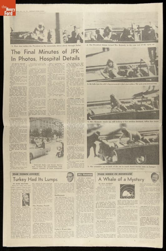 Detroit Free Press Newspaper for November 30, 1963, Section C, Assassination of President Kennedy