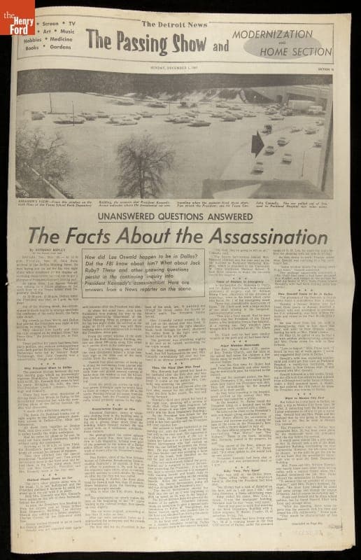 Newspaper, The Detroit News for December 1, 1963, Section G, "The Facts About the Assassination"