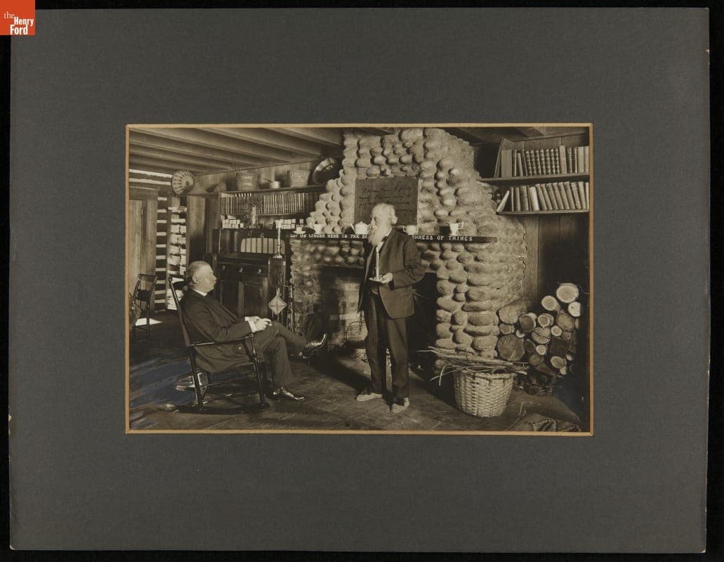 John Burroughs and Frank Seaman in The Hut at Yama Farms, Napanoch, New York, 1911