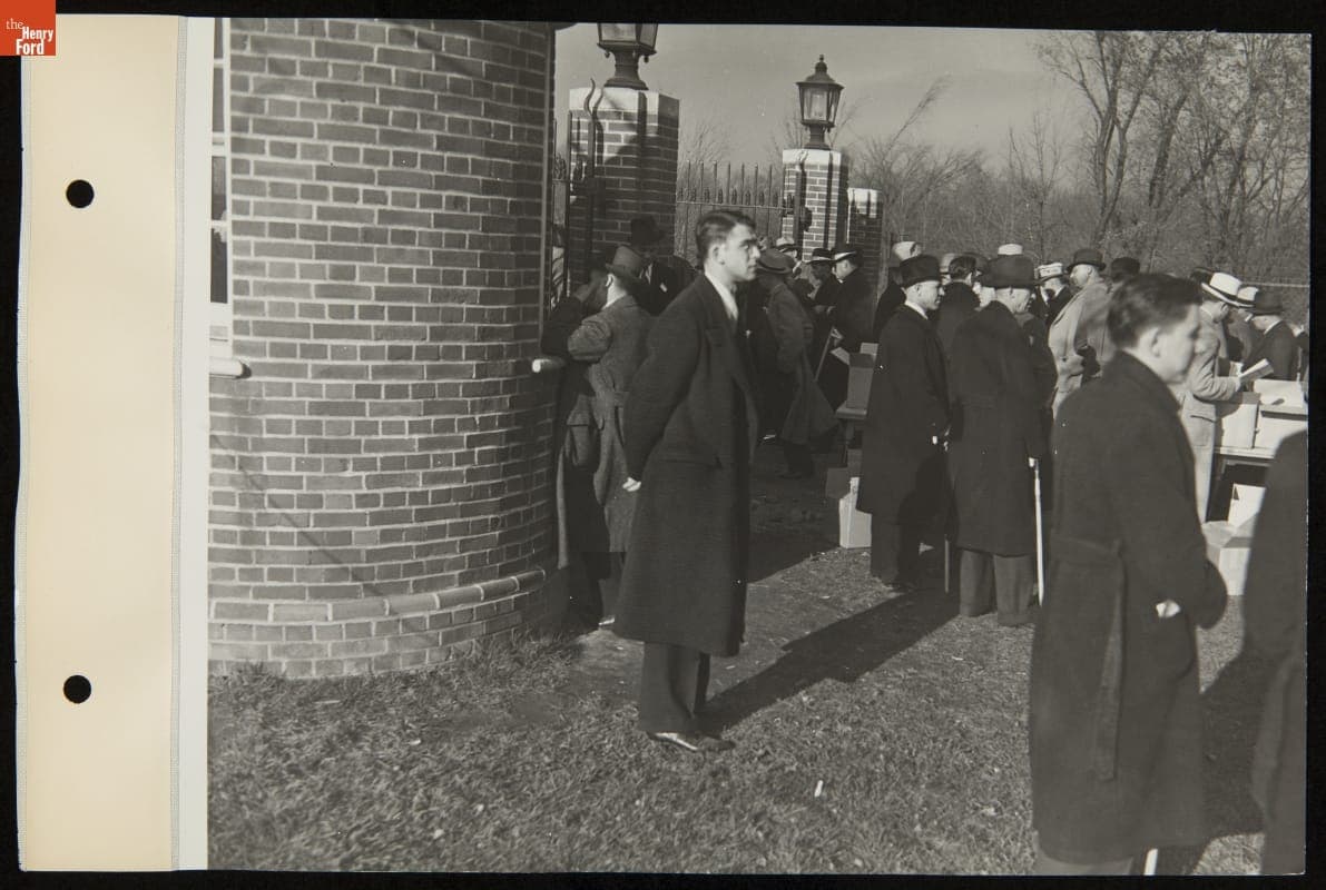 Ford Dealers in Greenfield Village for the Presentation of Farris Windmill to Henry Ford, November 6, 1936