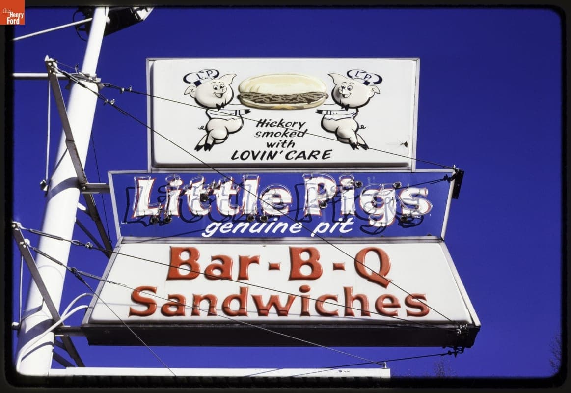 Little Pigs BBQ Sign, Asheville, North Carolina, 1988