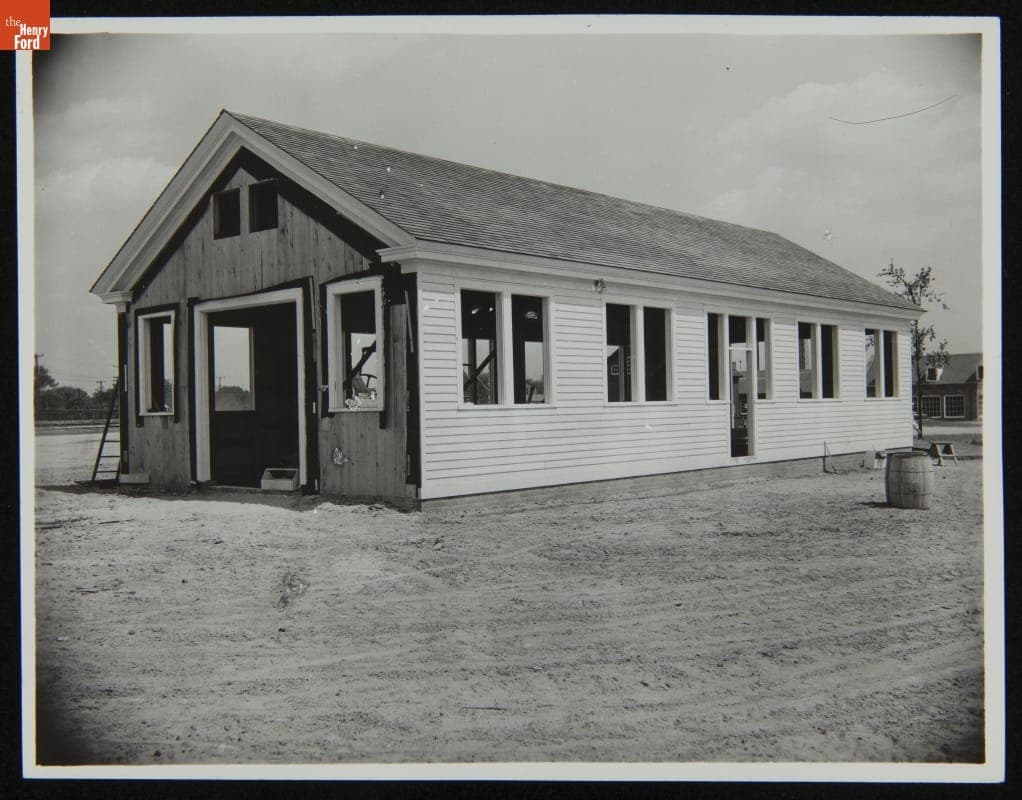 Exterior of the Greenfield Village Boiler Shop during Construction, Dearborn, Michigan, 1934
