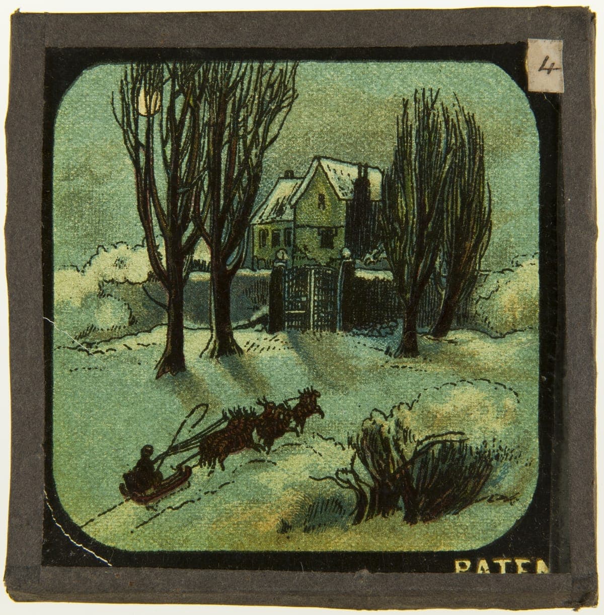 Lantern Slide, Winter Scene