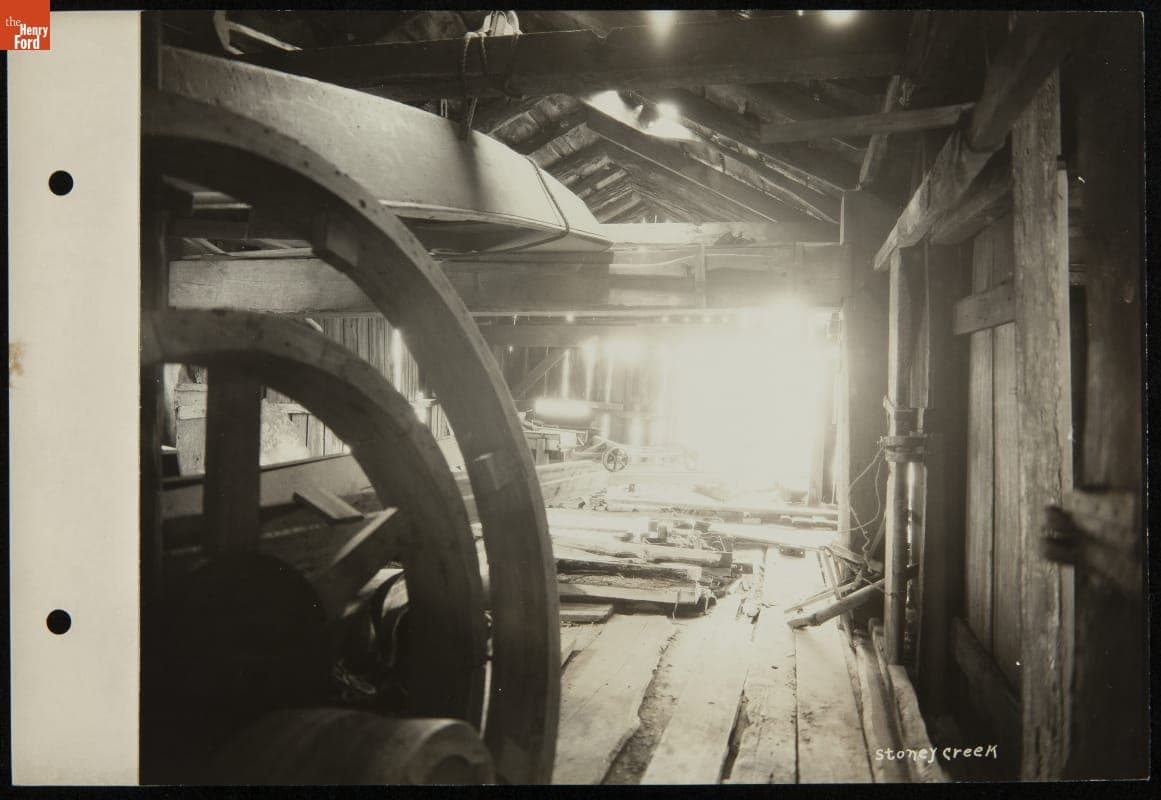 Interior View, Loranger Gristmill on Stoney Creek near Monroe, Michigan, April 15, 1927