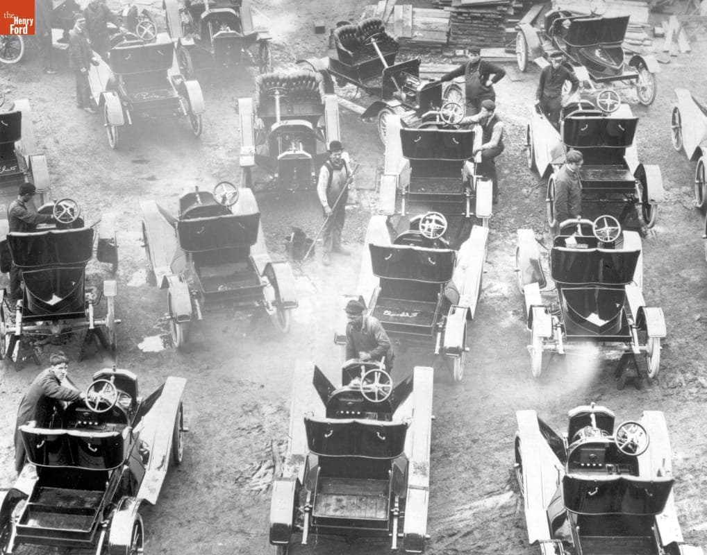 New Ford Model S Automobiles Being Tested at Piquette Avenue Plant, Detroit, Michigan, 1907-1908