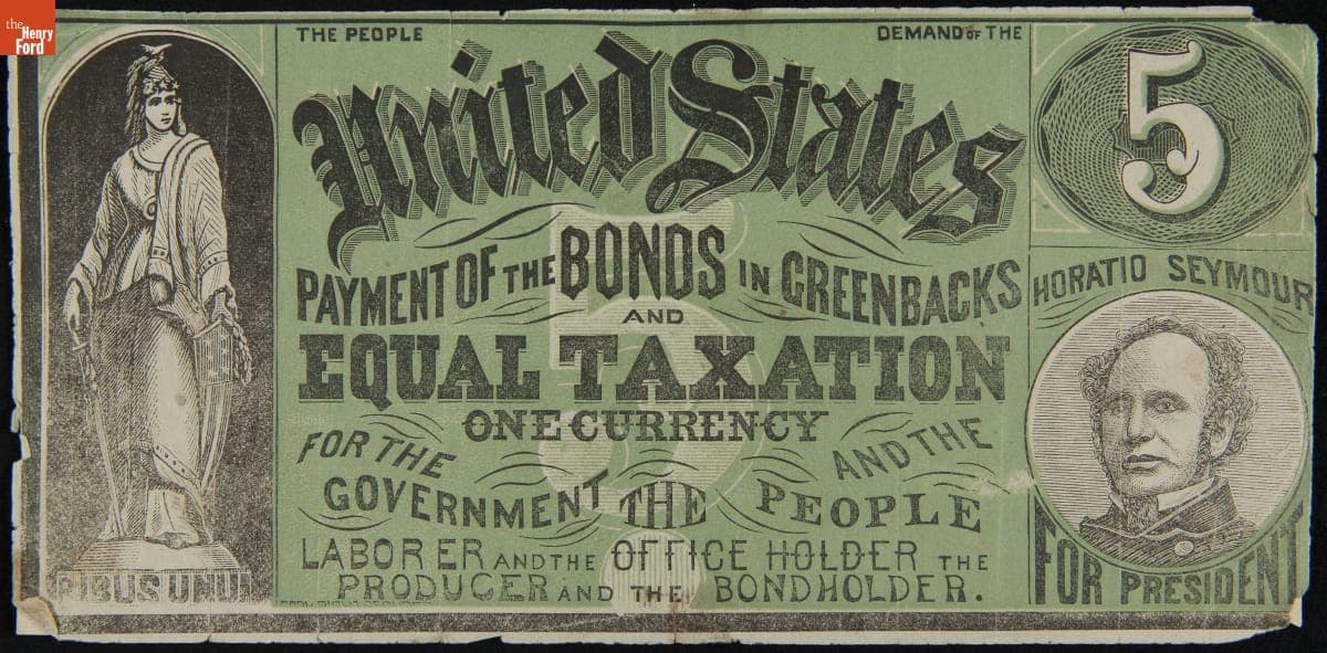 1868 Presidential Campaign Handbill, "The People Demand Payment of the Bonds in Greenbacks"