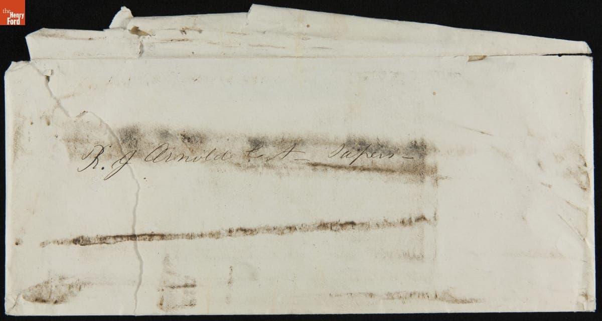 Envelope Labeled R. J. Arnold C. A. Papers, circa 1880