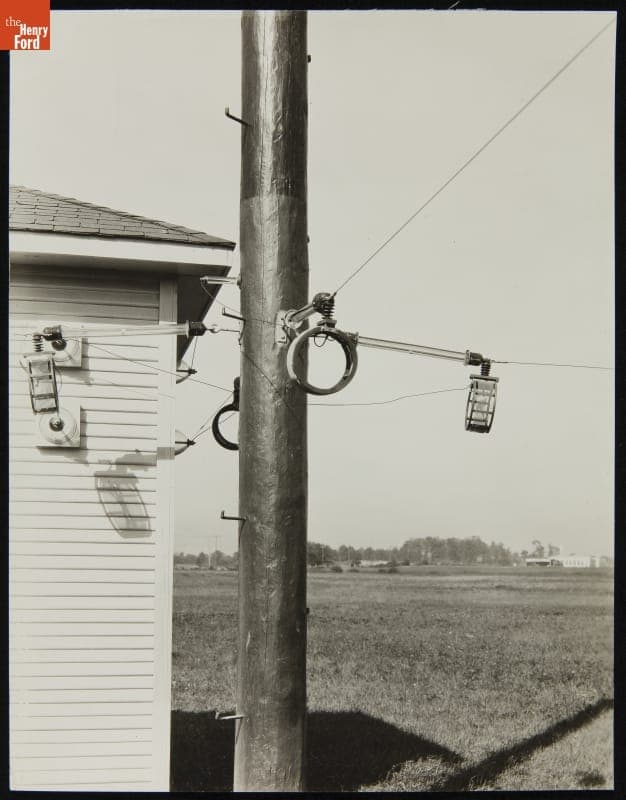 Detail of Poles and Wire Used at the Radio Beacon Transmitting Station at Ford Airport, 1926