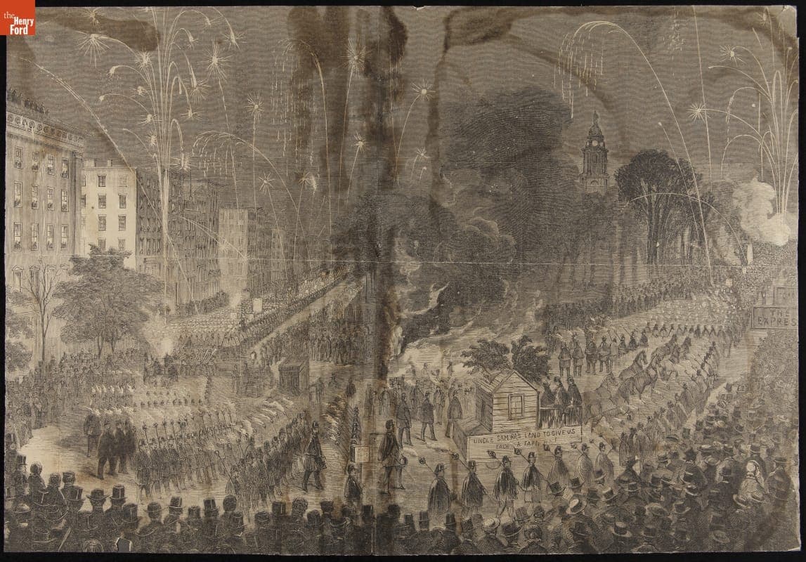 "Wide-Awakes" Presidential Campaign Torchlight Procession, New York City, October 3, 1860