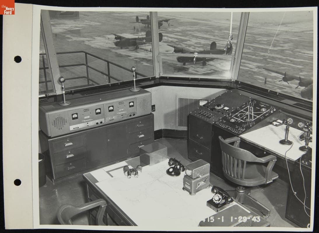 Interior of Willow Run Bomber Plant Air Traffic Control Tower, January 29, 1943