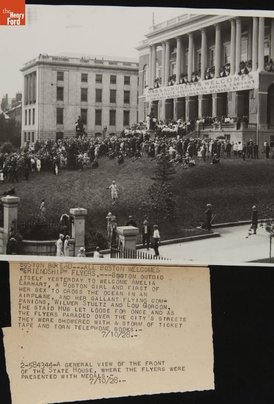 Massachusetts State House, Where Amelia Earhart and the "Friendship" Crew Were Honored, July 9, 1928