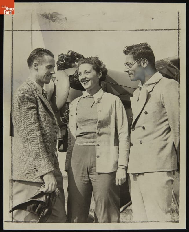 Flight Instructors Glenn Brown, Barbara Kibbee, and Juan Basella, Civilian Pilot Training Program, July 13, 1939