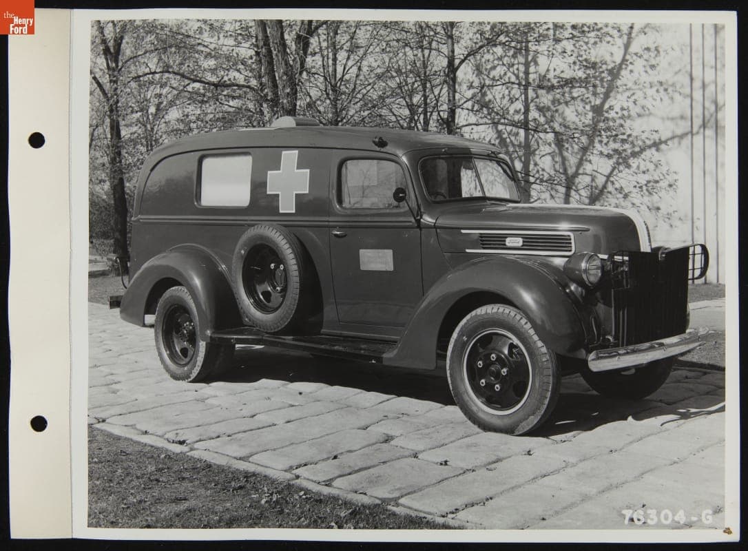 New 1942 Ford Ambulance Built for the Michigan Canadian Club to Donate to the War Effort, November 3, 1941