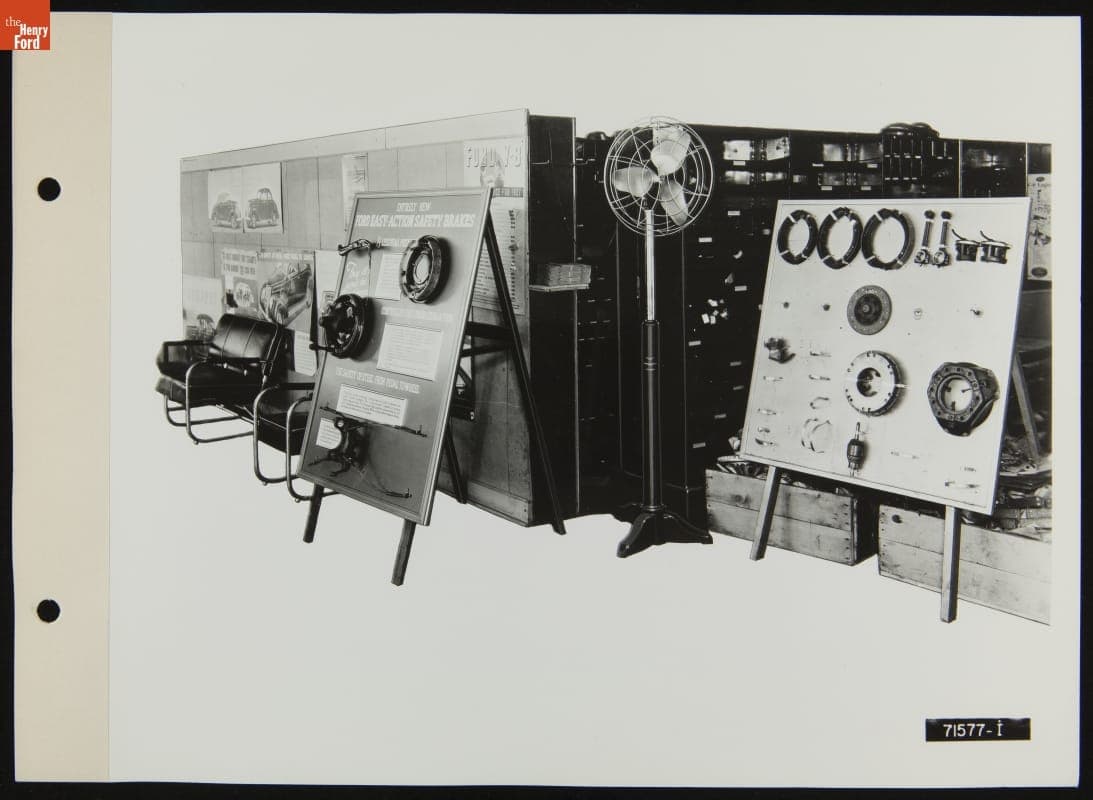 Service Station Accessories Display, Illustration for Ford Merchandising Bulletin, March 1939