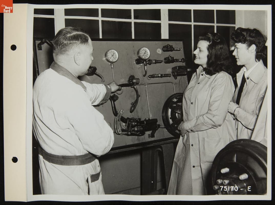 Red Cross Women's Motor Corps Workers Learn about Auto Maintenance, March 1941
