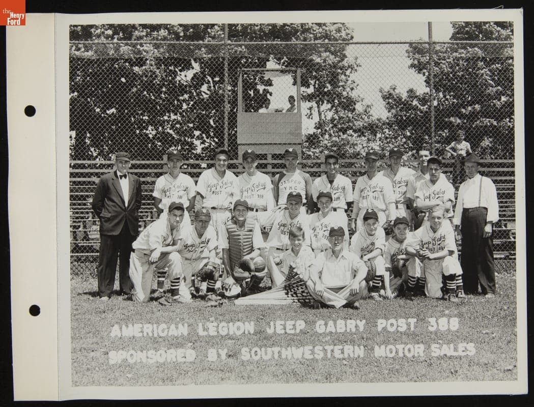 American Legion Jeep Gabry Post 388 Baseball Team Sponsored by Southwestern Motor Sales, August 1944