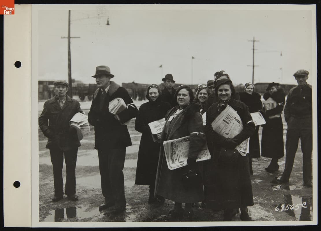 UAW Men and Women Ready to Distribute Literature at Ford Rouge Plant, December 16, 1937