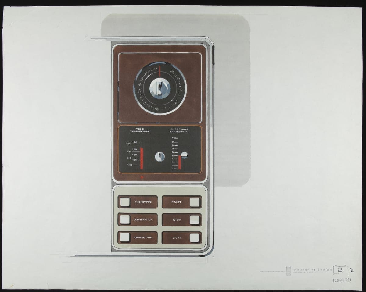 Rendering of Amana Radarange, Commercial Version RR1, by Mel Boldt and Associates, February 28, 1980