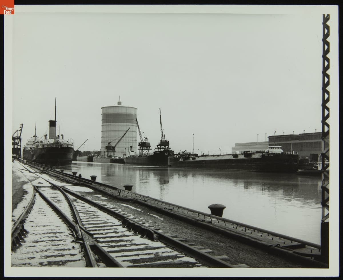 Ford Freighter "Chester" Docked at the Ford Rouge River Plant for Winter, December 5, 1937