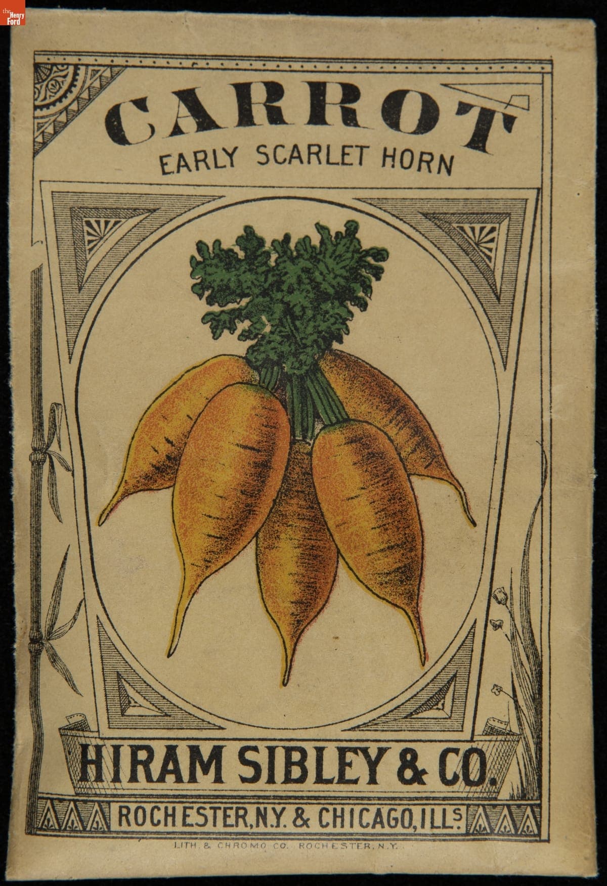 Hiram Sibley & Co. "Carrot Early Scarlet Horn" Seed Packet, Used in the C.W. Barnes Store, 1882-1888