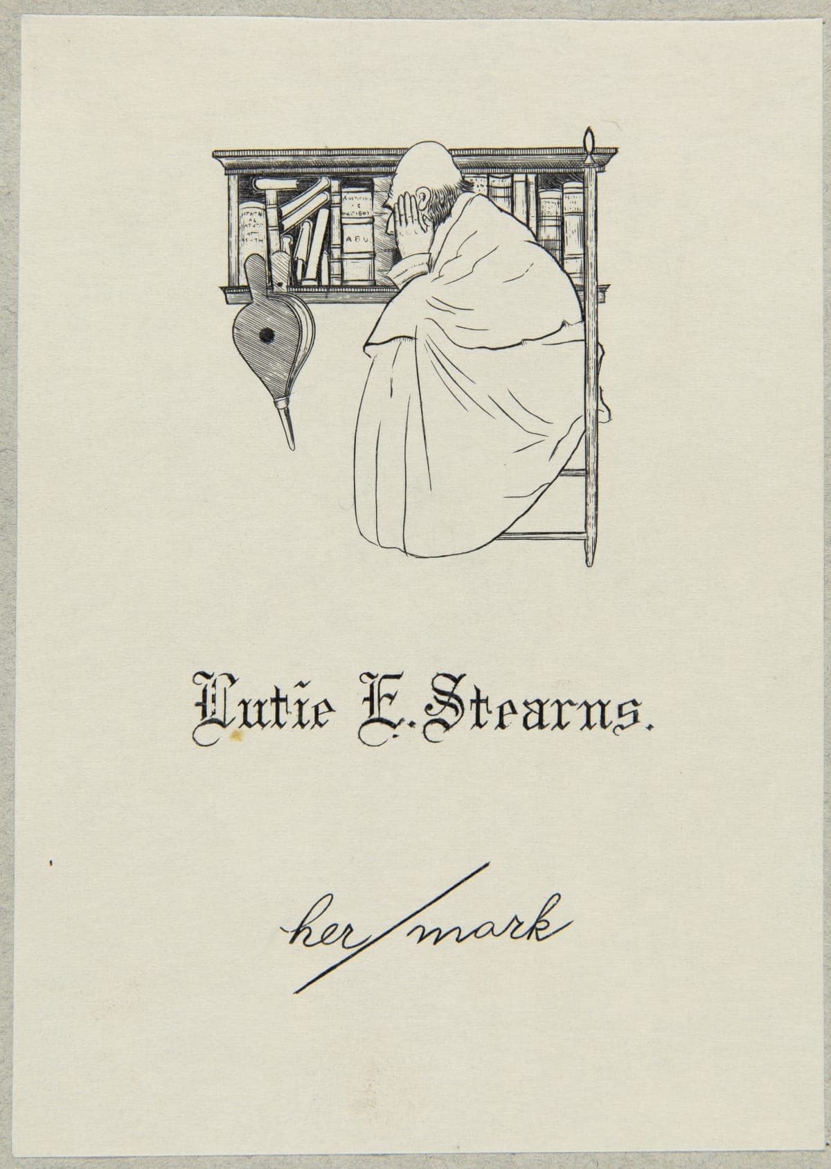 Bookplate of Lutie E. Stearns Designed by Maxfield Parrish, 1900-1920
