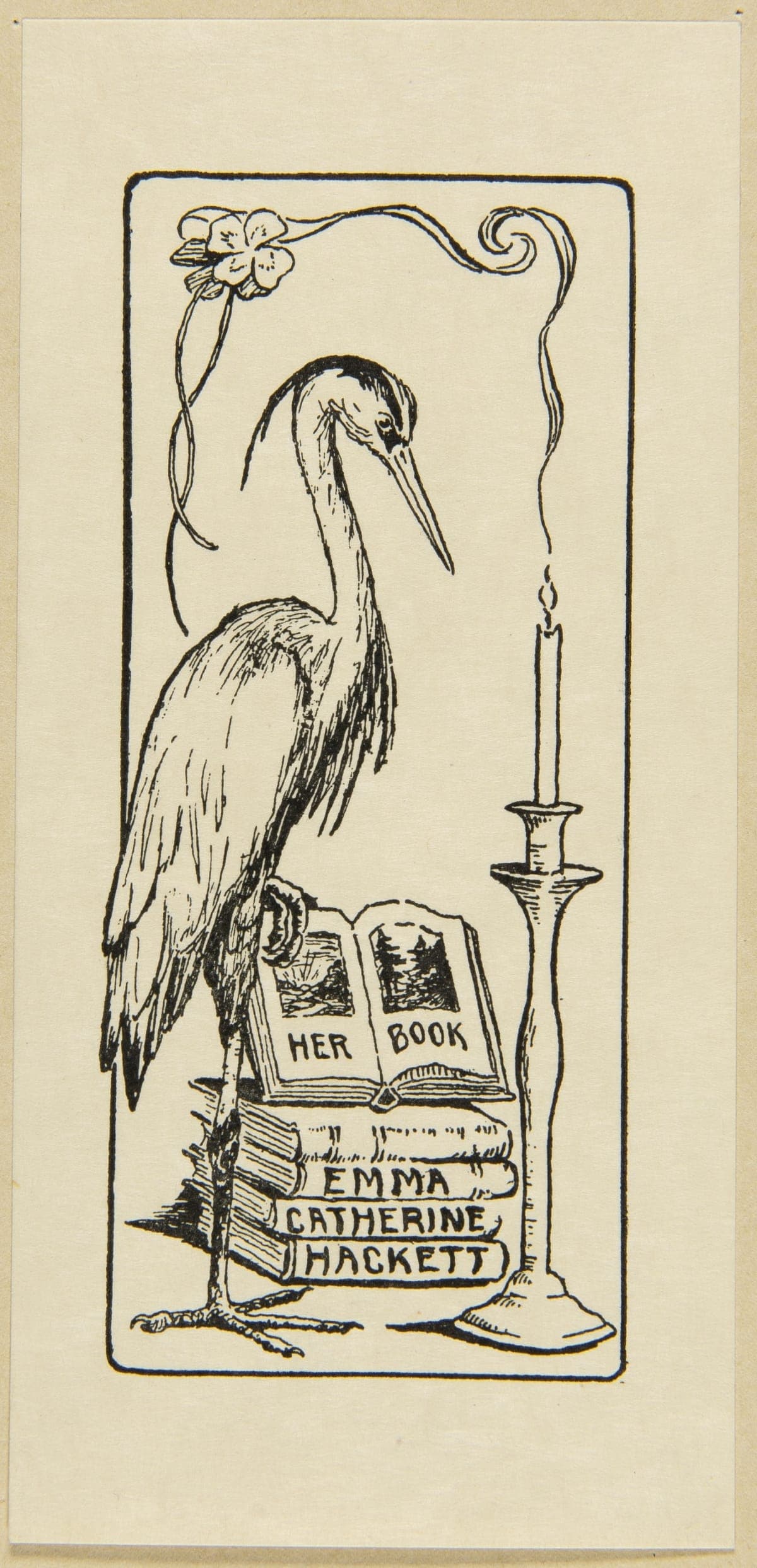 Bookplate of Emma Catherine Hackett, 1897-1939