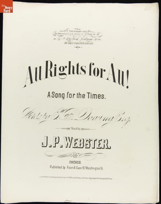 "All Rights for All!, A Song for the Times," 1868