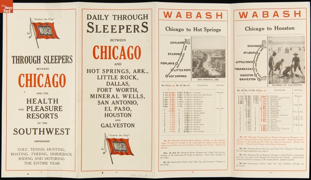 Daily Through Sleepers between Chicago and the Health and Pleasure Resorts of the Southwest, 1915