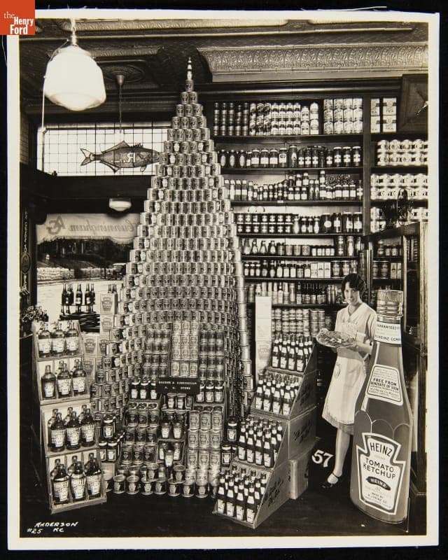 Bacher & Cunningham Grocery Store Display of Heinz Products, Kansas City, Missouri, circa 1930