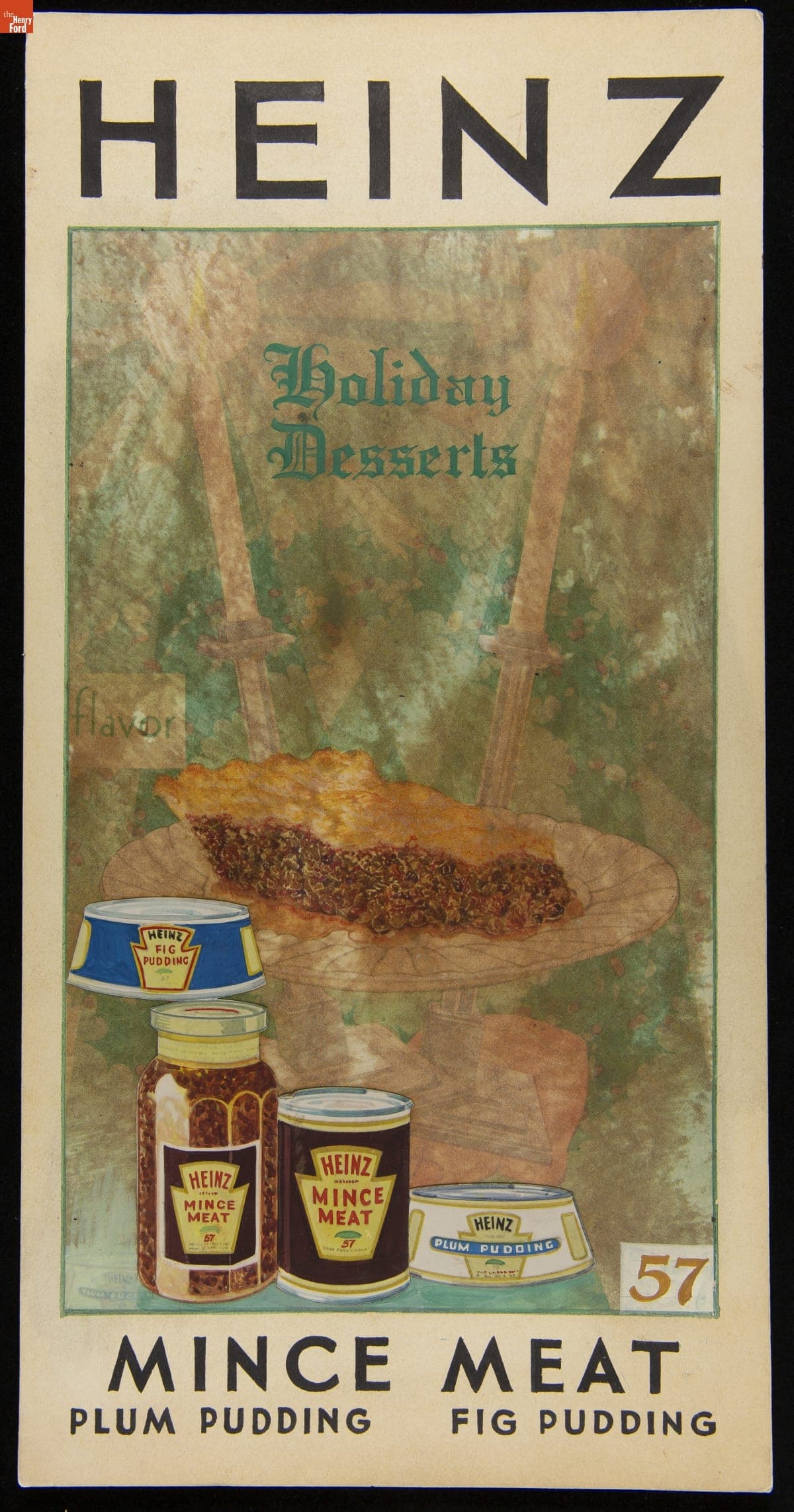 Advertising Layout for Heinz Mince Meat, Plum Pudding and Fig Pudding, 1920-1930