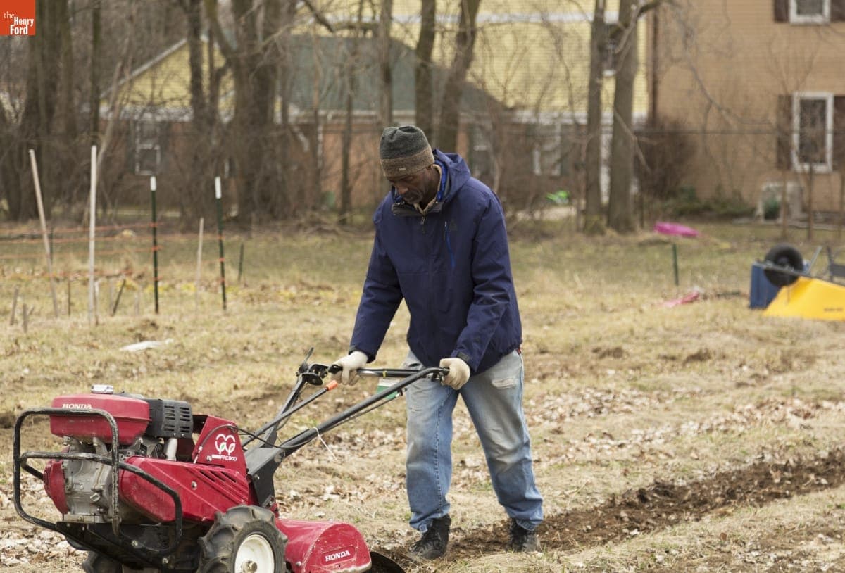 Melvin Parson Gardening during the Entrepreneurship Interview