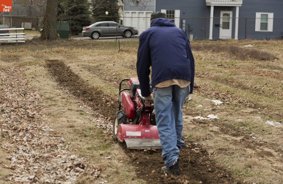 Melvin Parson Gardening during the Entrepreneurship Interview