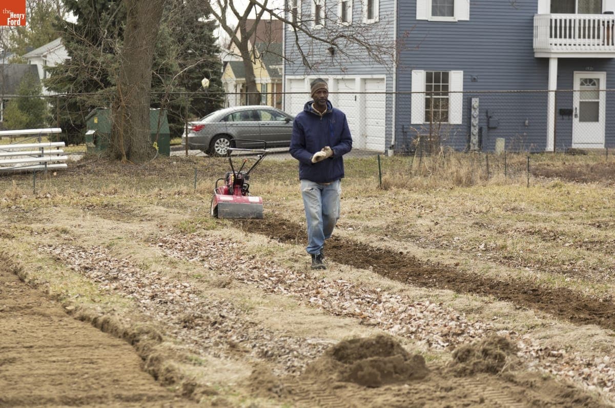 Melvin Parson Gardening during the Entrepreneurship Interview