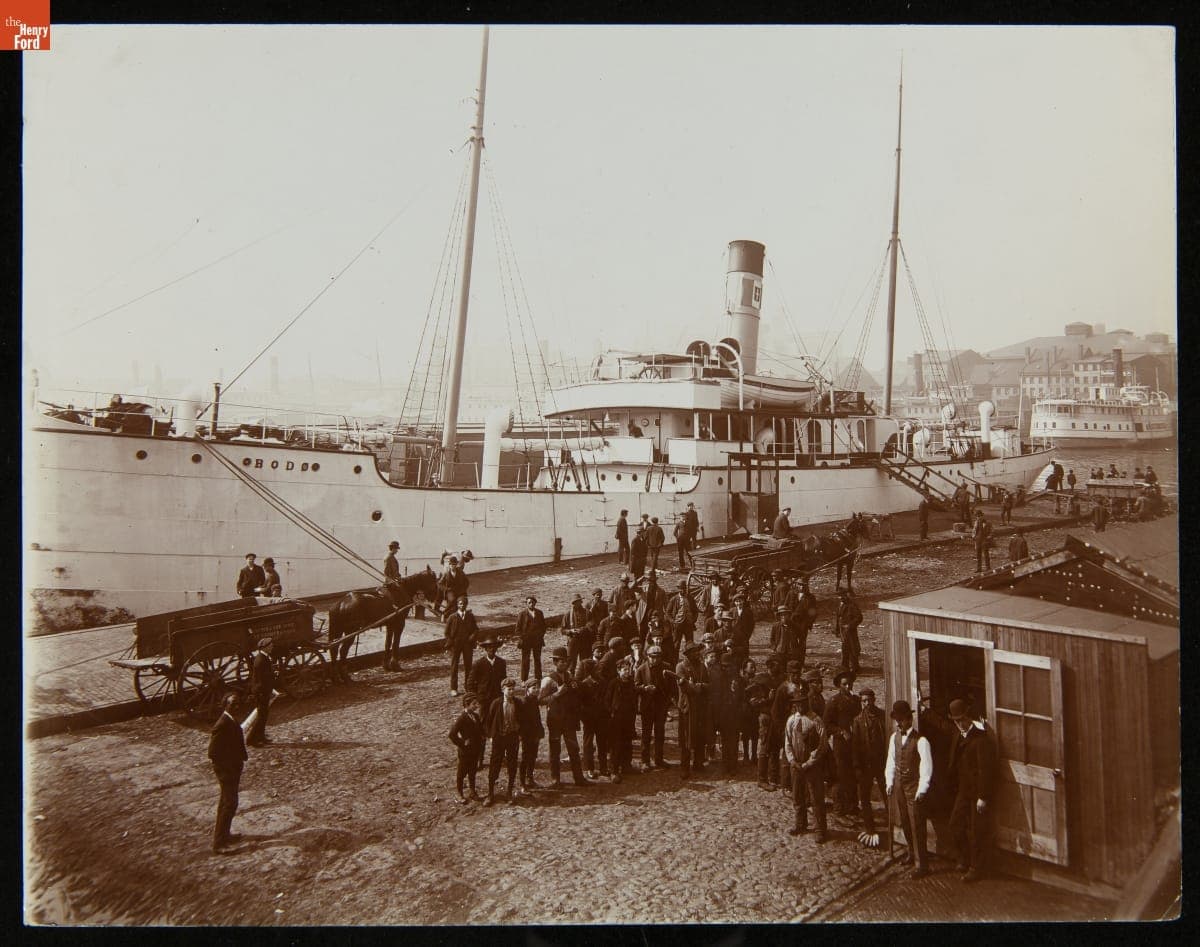 Stevedore Pay Day, Banana Docks, Baltimore, Maryland, circa 1905