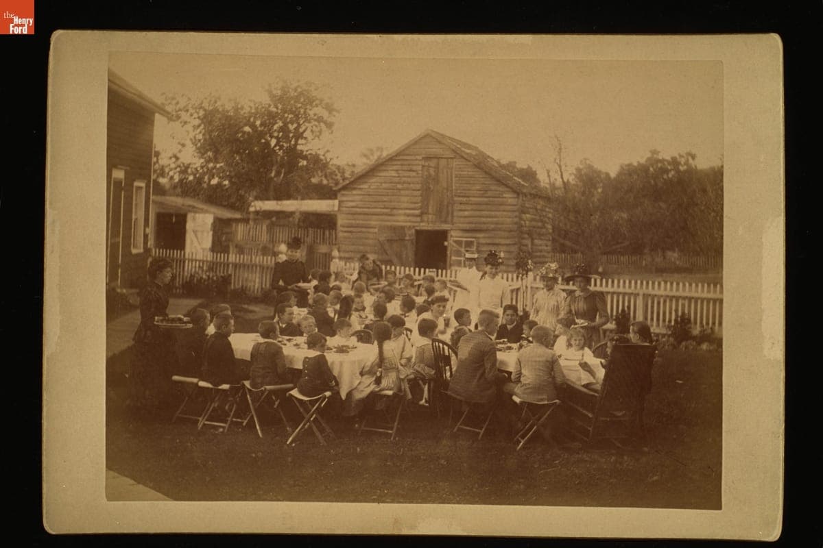 Children Eating at a Picnic, circa 1895